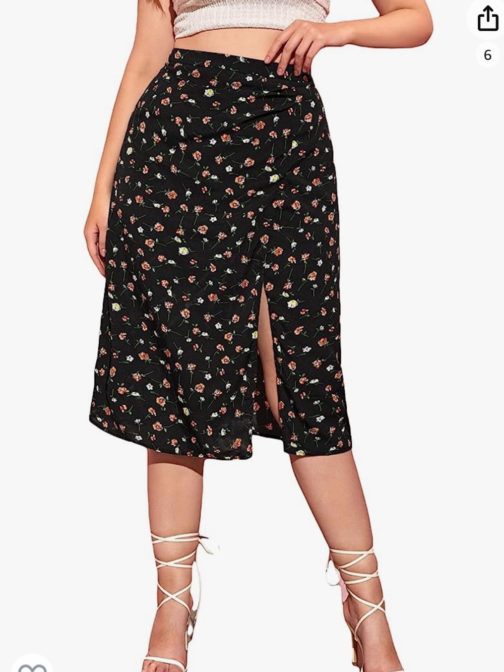 NEW! black floral midi skirt size 3x